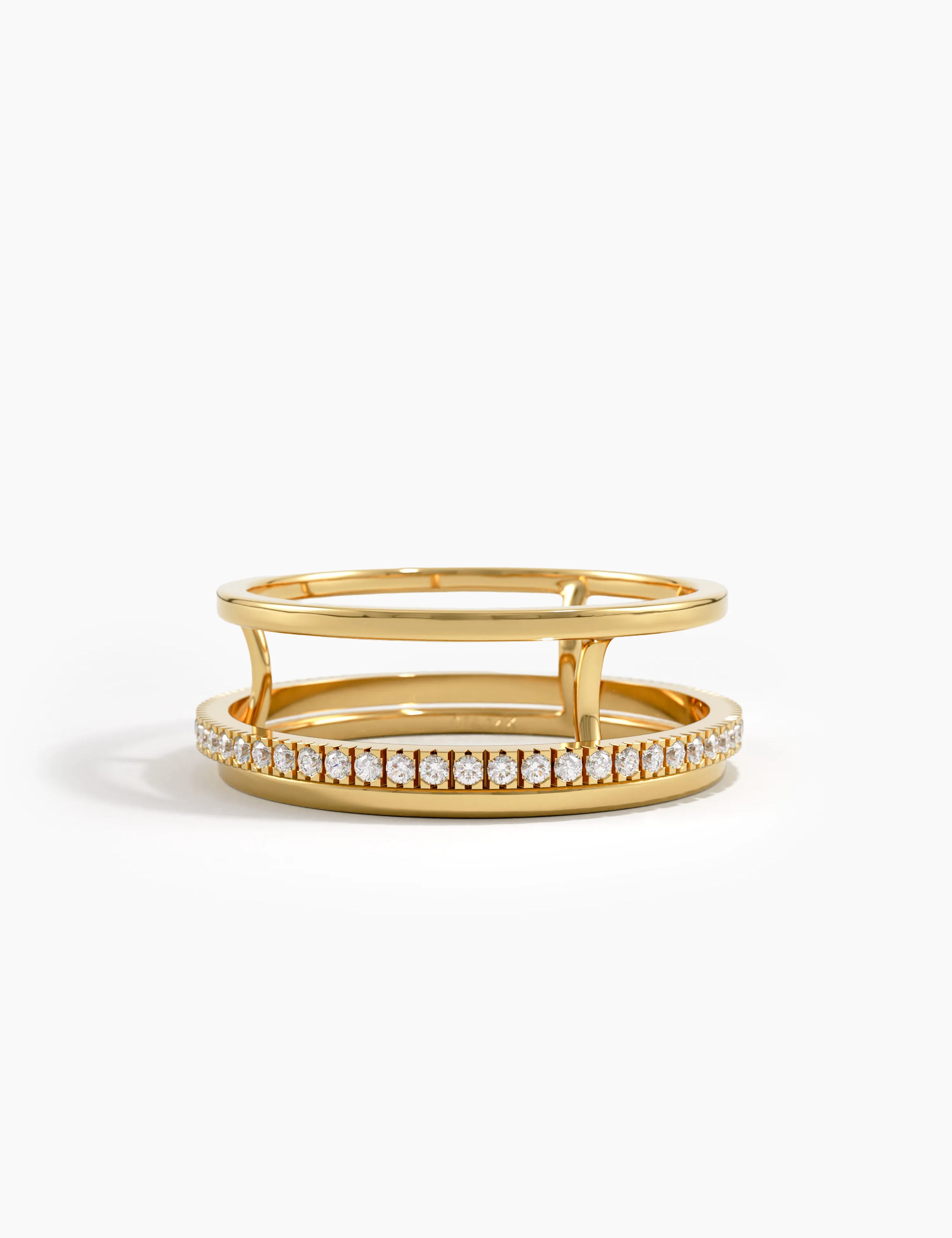 Pave Fidget Ring, solid gold ring | DiaFifth