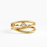 Lines Statement Ring, solid gold ring | DiaFifth