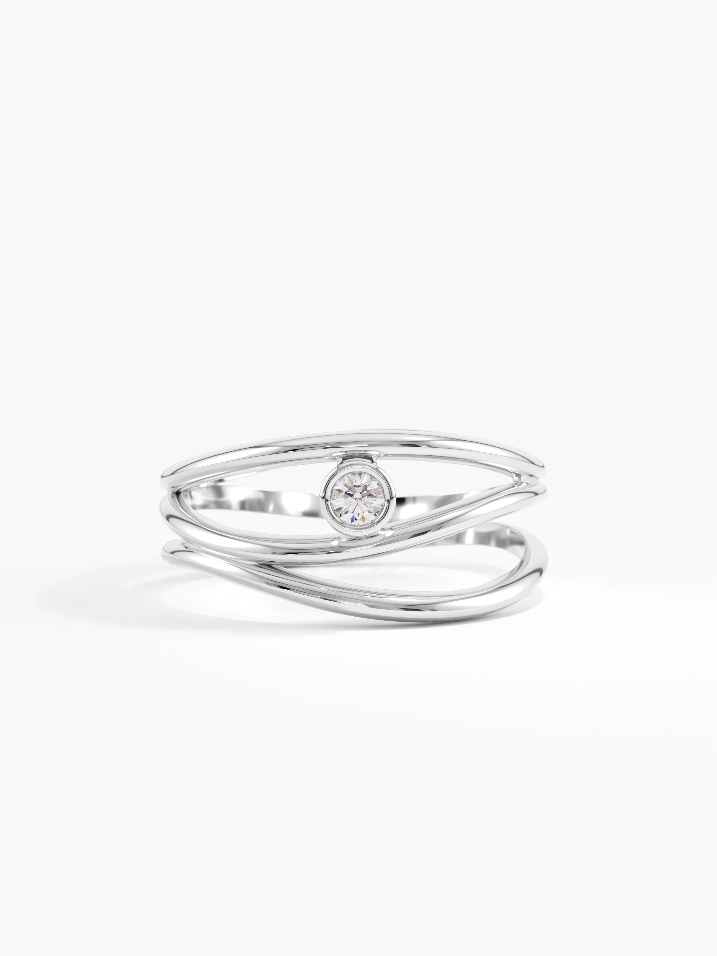 Lines Statement Ring, solid gold ring, view 7 | DiaFifth