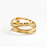Lines Statement Ring, solid gold ring, view 4 | DiaFifth