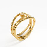 Lines Statement Ring, solid gold ring, view 5 | DiaFifth