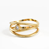 Lines Statement Ring, solid gold ring, view 8 | DiaFifth