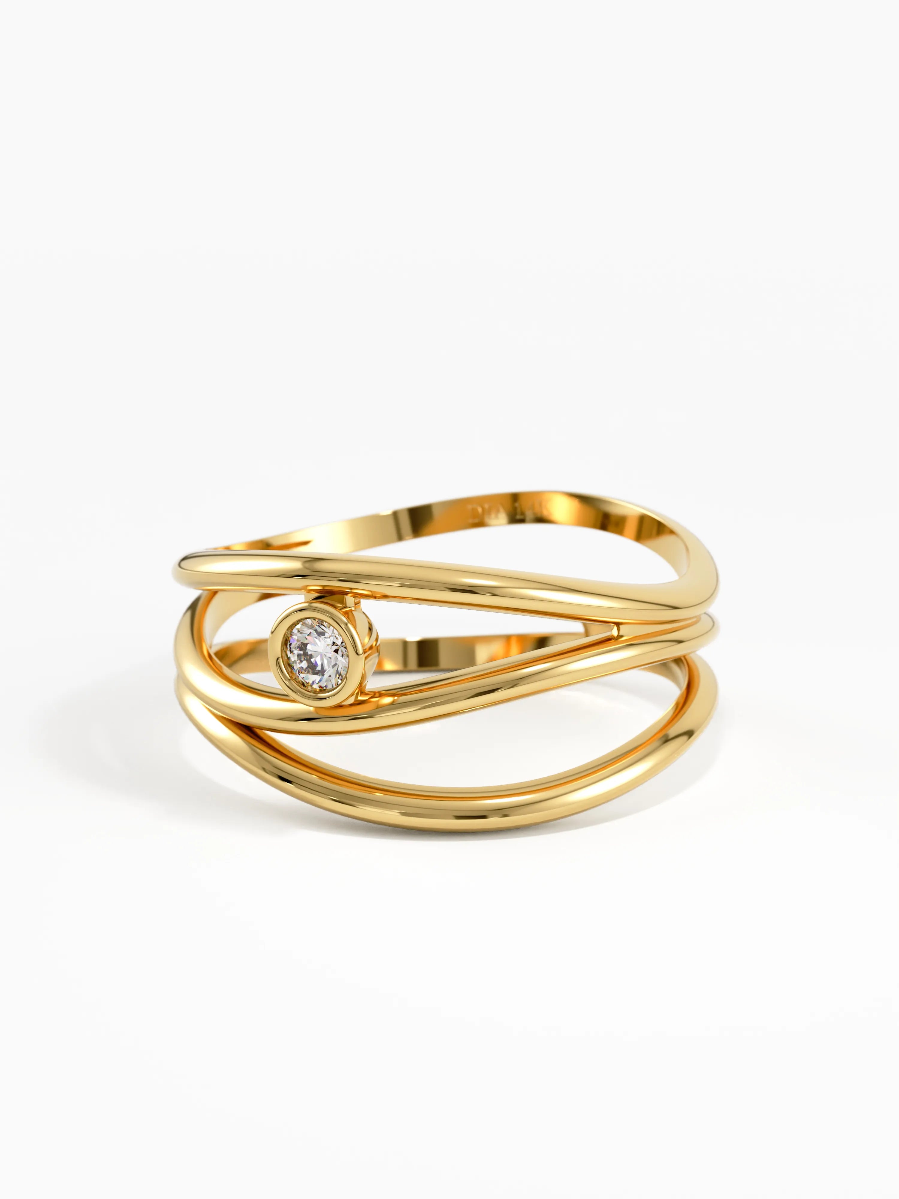 Lines Statement Ring, solid gold ring, view 8 | DiaFifth