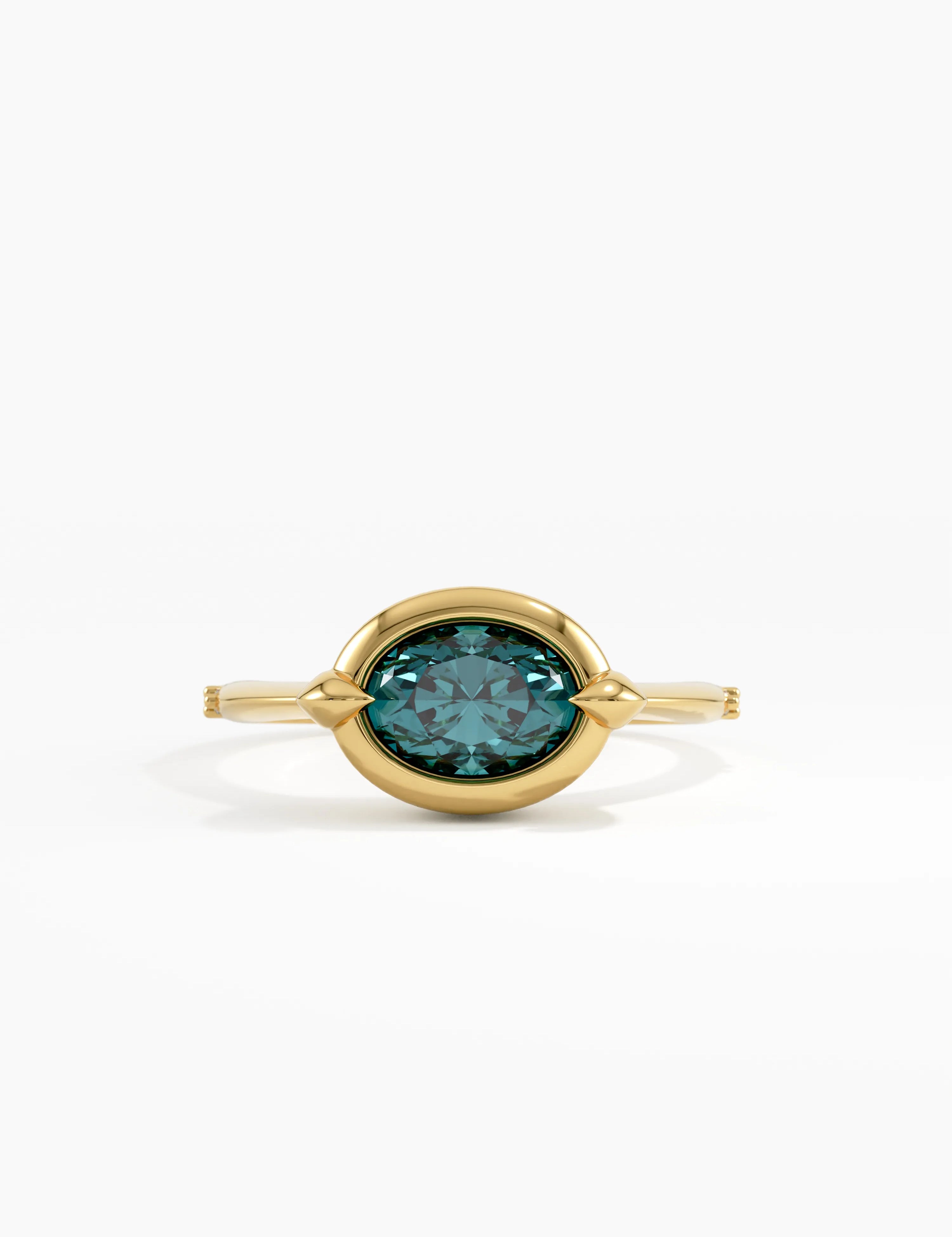 Blue Topaz Gemstone Ring, solid gold ring | DiaFifth