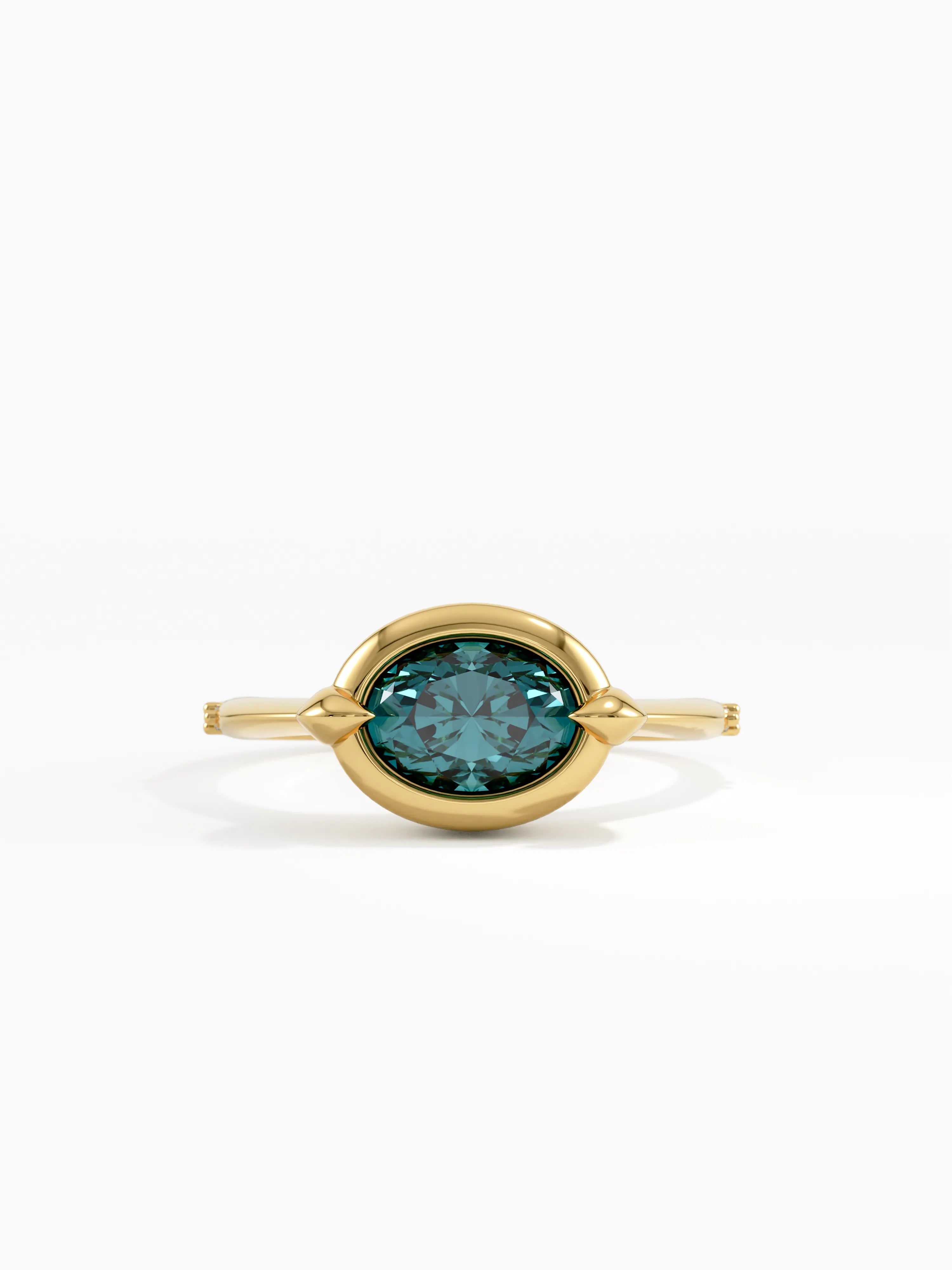 Blue Topaz Gemstone Ring, solid gold ring | DiaFifth