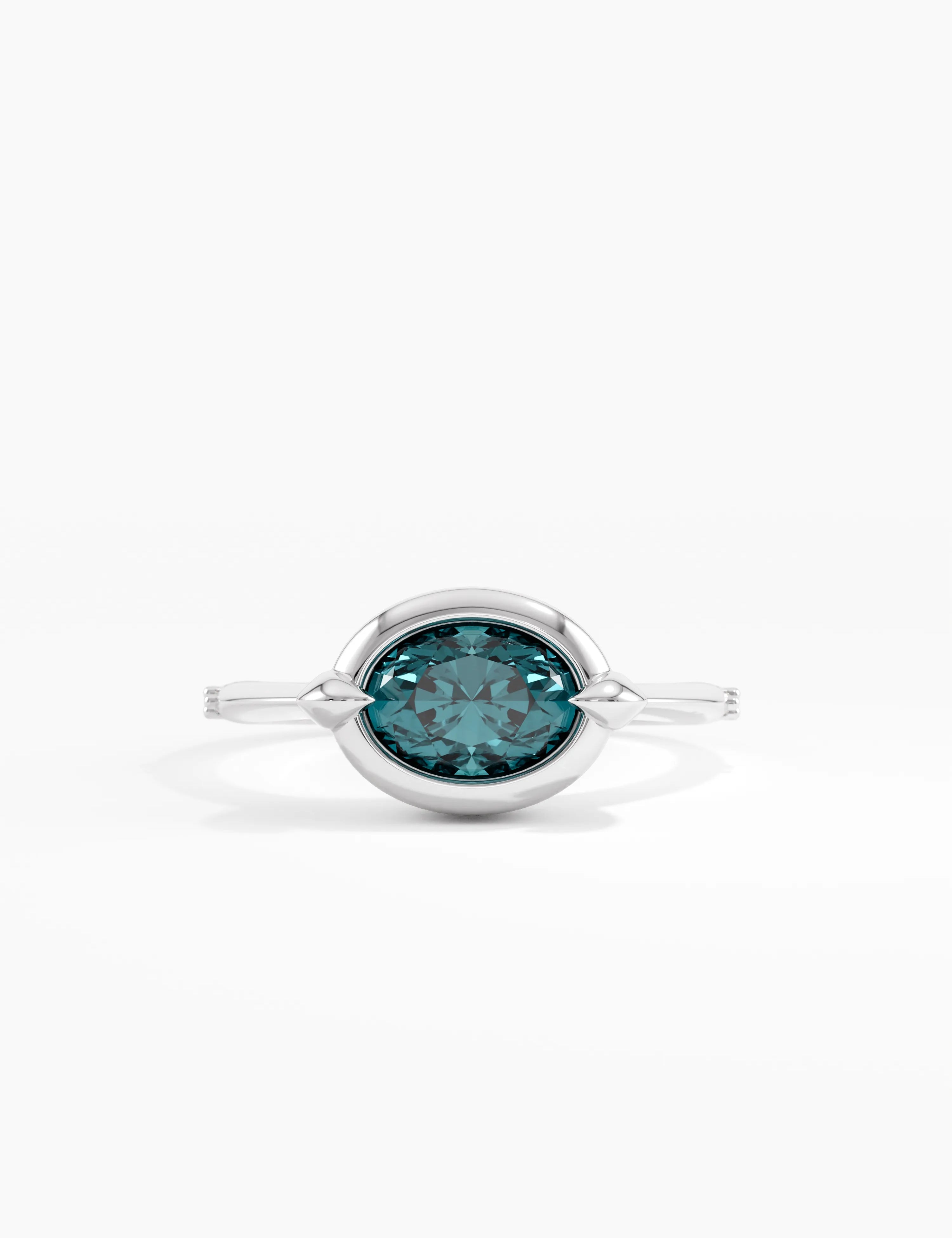 Blue Topaz Gemstone Ring, solid gold ring, view 7 | DiaFifth