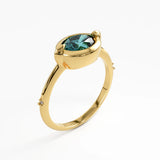Blue Topaz Gemstone Ring, solid gold ring, view 5 | DiaFifth