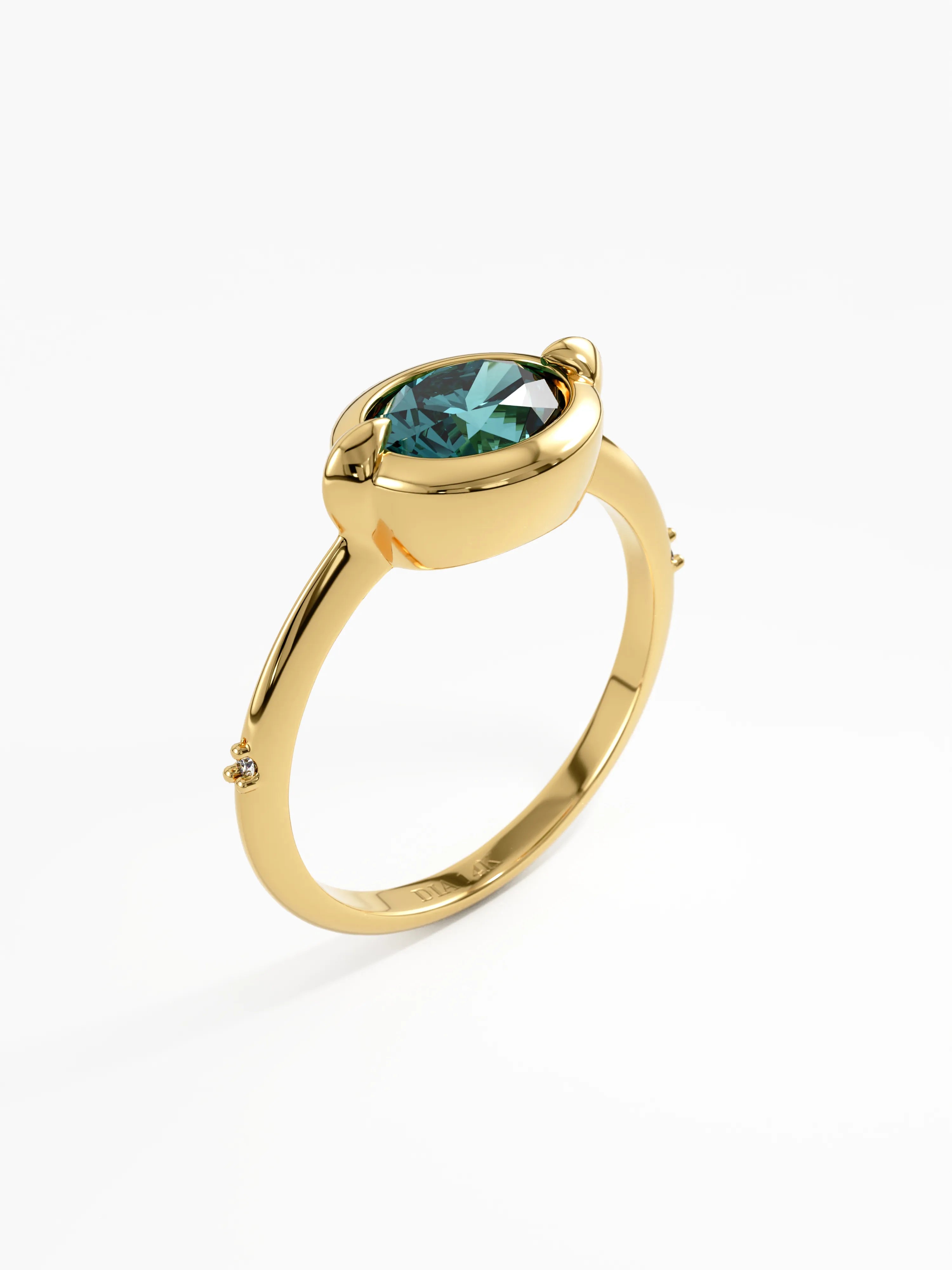 Blue Topaz Gemstone Ring, solid gold ring, view 5 | DiaFifth