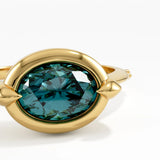 Blue Topaz Gemstone Ring, solid gold ring, view 2 | DiaFifth
