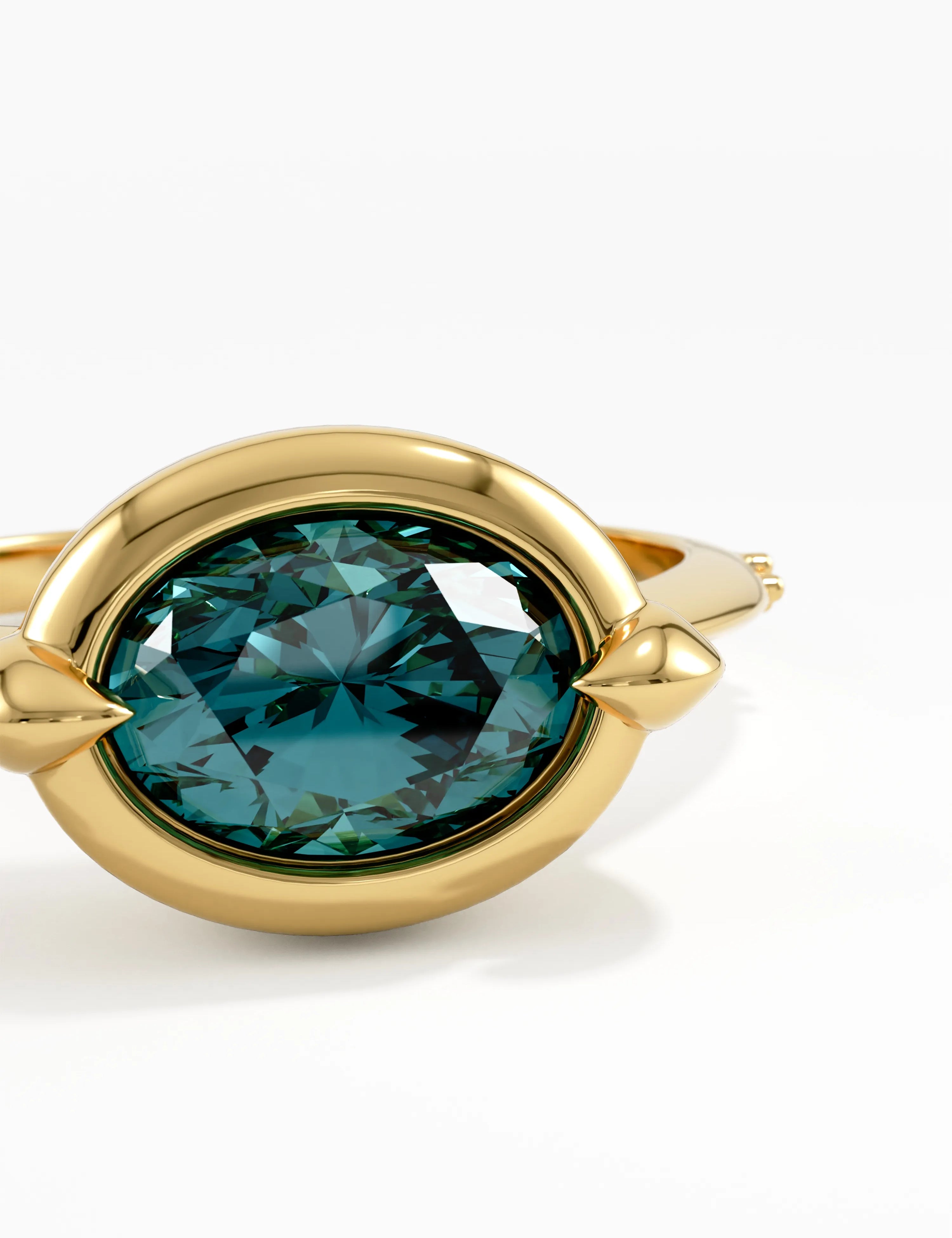 Blue Topaz Gemstone Ring, solid gold ring, view 2 | DiaFifth