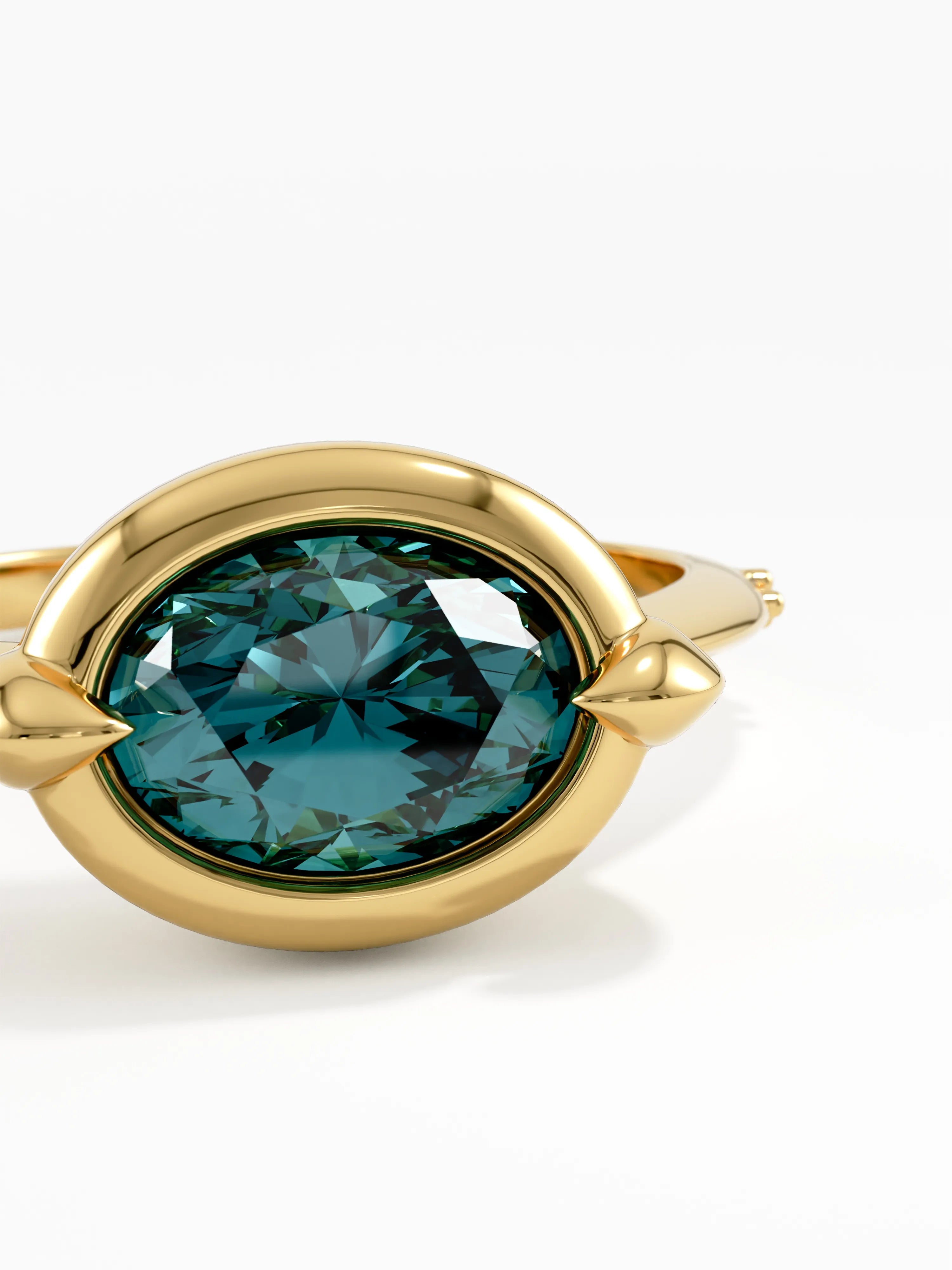 Blue Topaz Gemstone Ring, solid gold ring, view 2 | DiaFifth