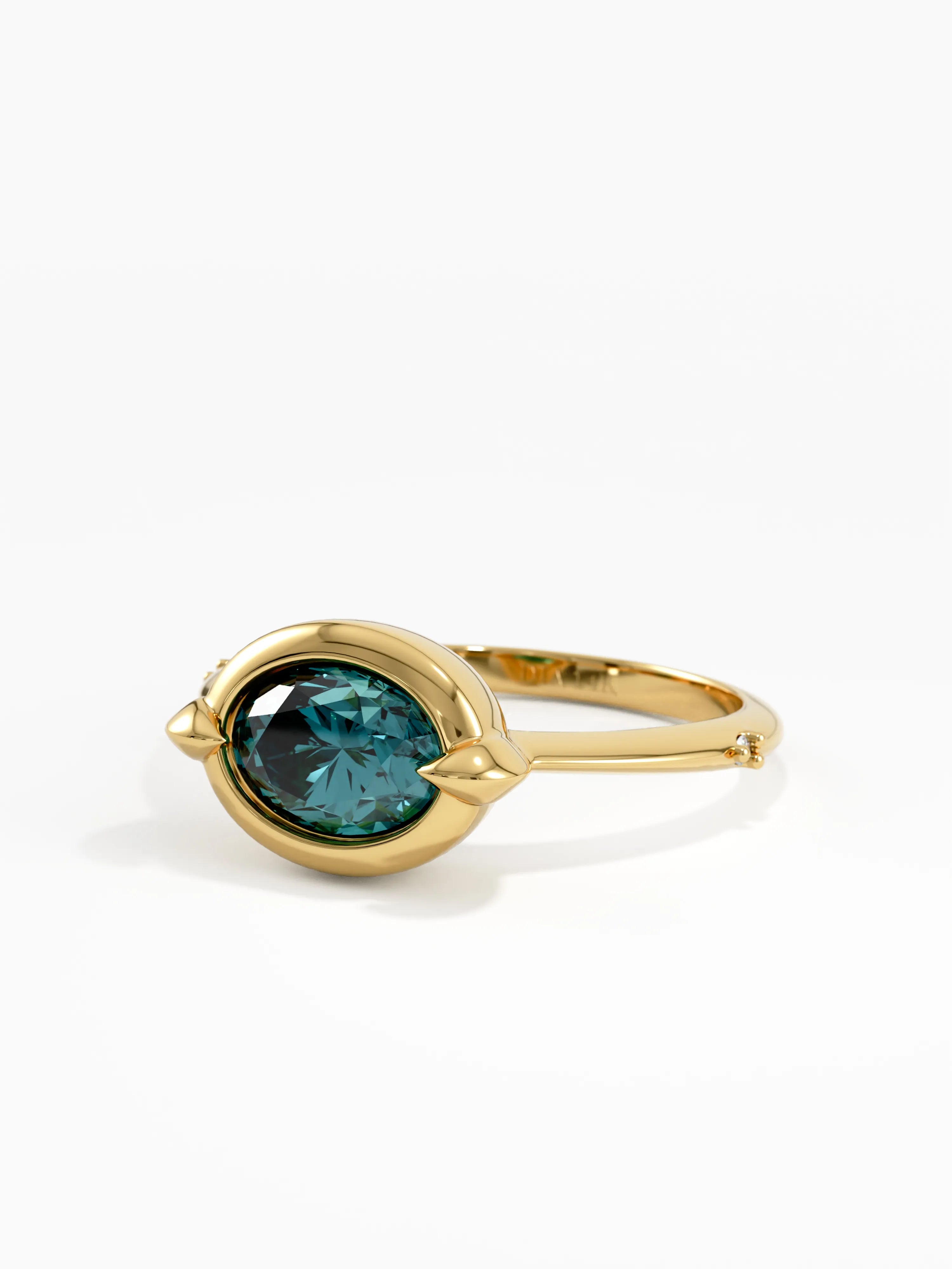 Blue Topaz Gemstone Ring, solid gold ring, view 8 | DiaFifth