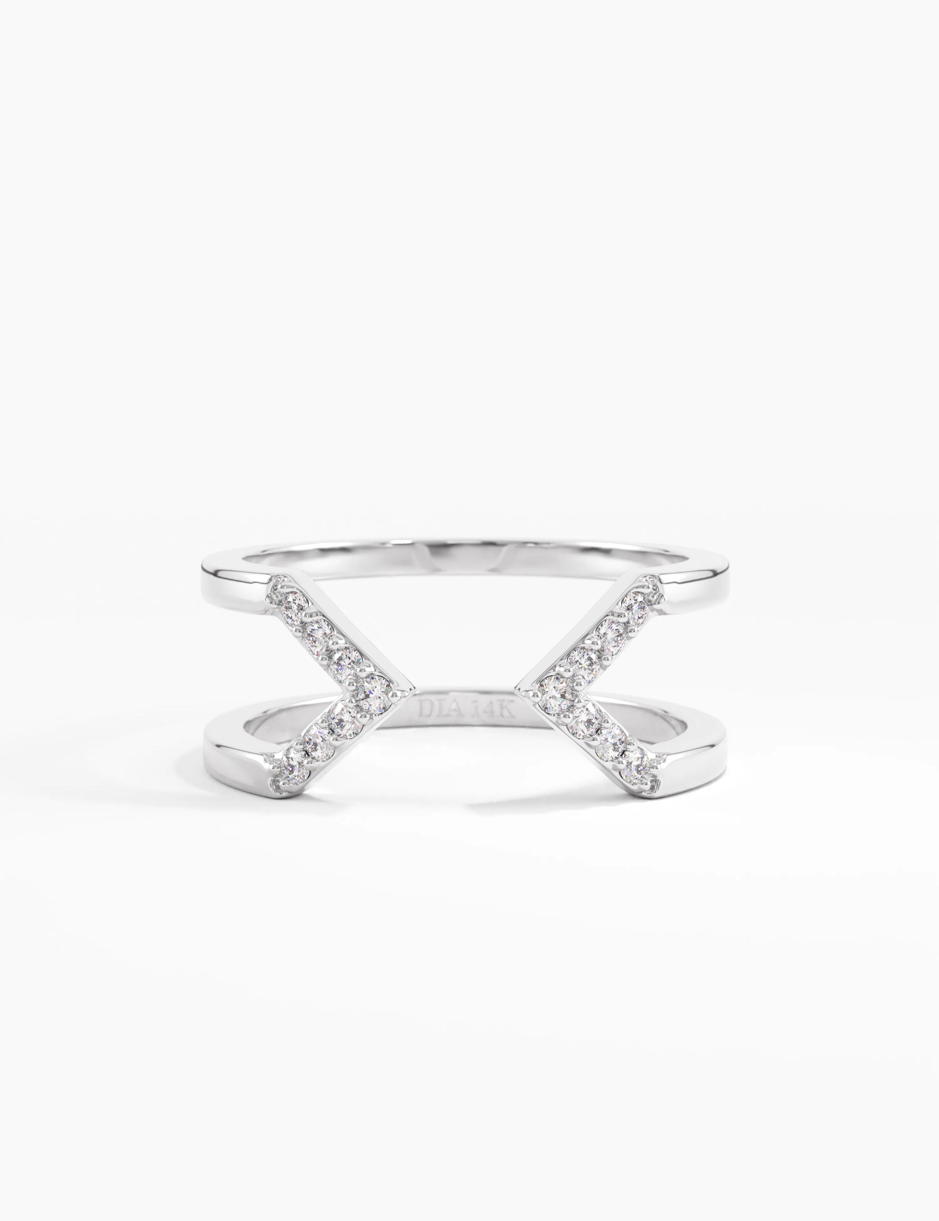 Open Arrow Statement Ring, solid gold ring, view 7 | DiaFifth