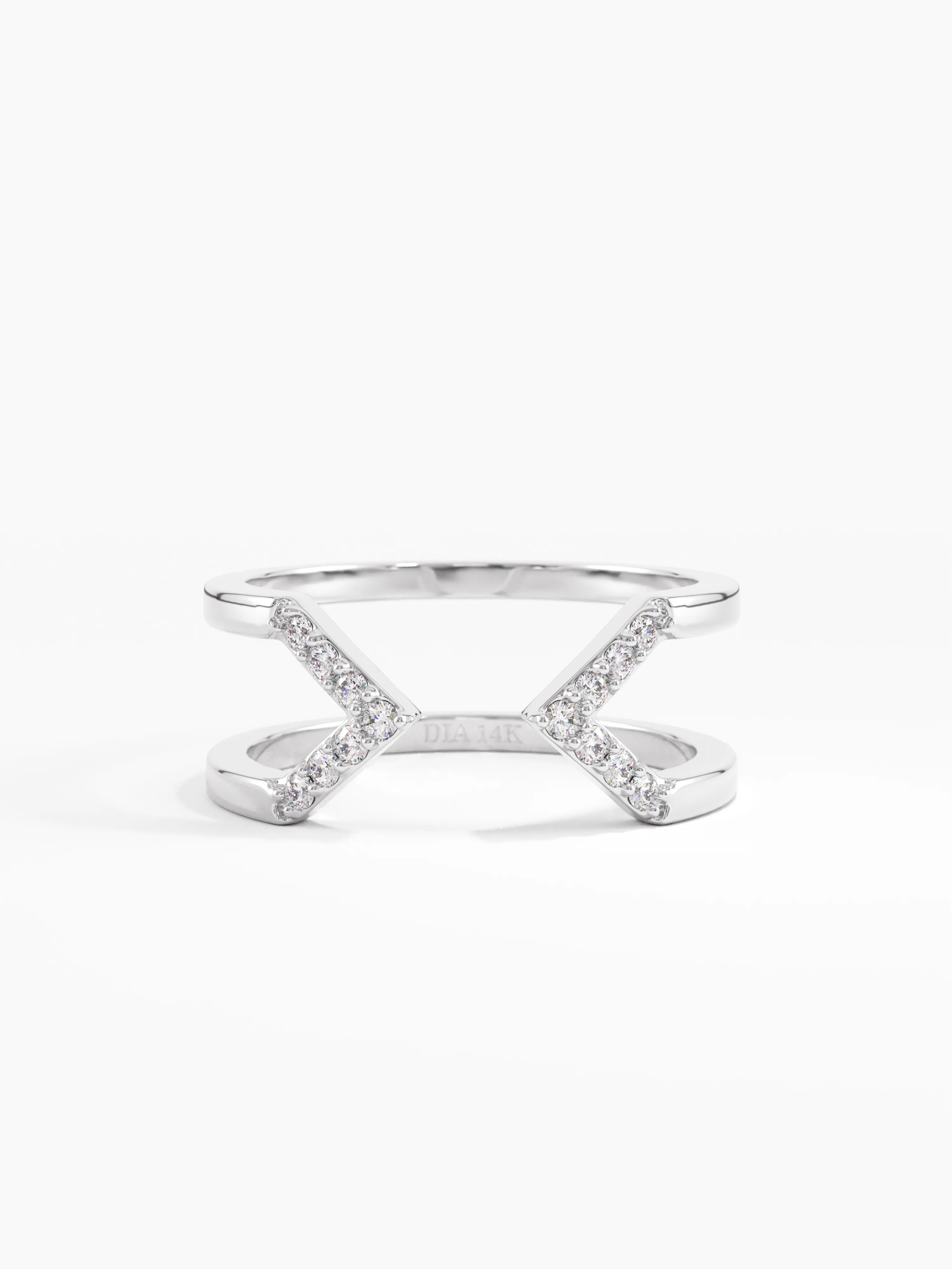 Open Arrow Statement Ring, solid gold ring, view 7 | DiaFifth