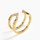 Open Arrow Statement Ring, solid gold ring, view 5 | DiaFifth