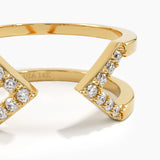 Open Arrow Statement Ring, solid gold ring, view 2 | DiaFifth
