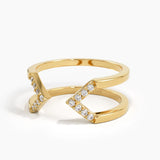 Open Arrow Statement Ring, solid gold ring, view 4 | DiaFifth