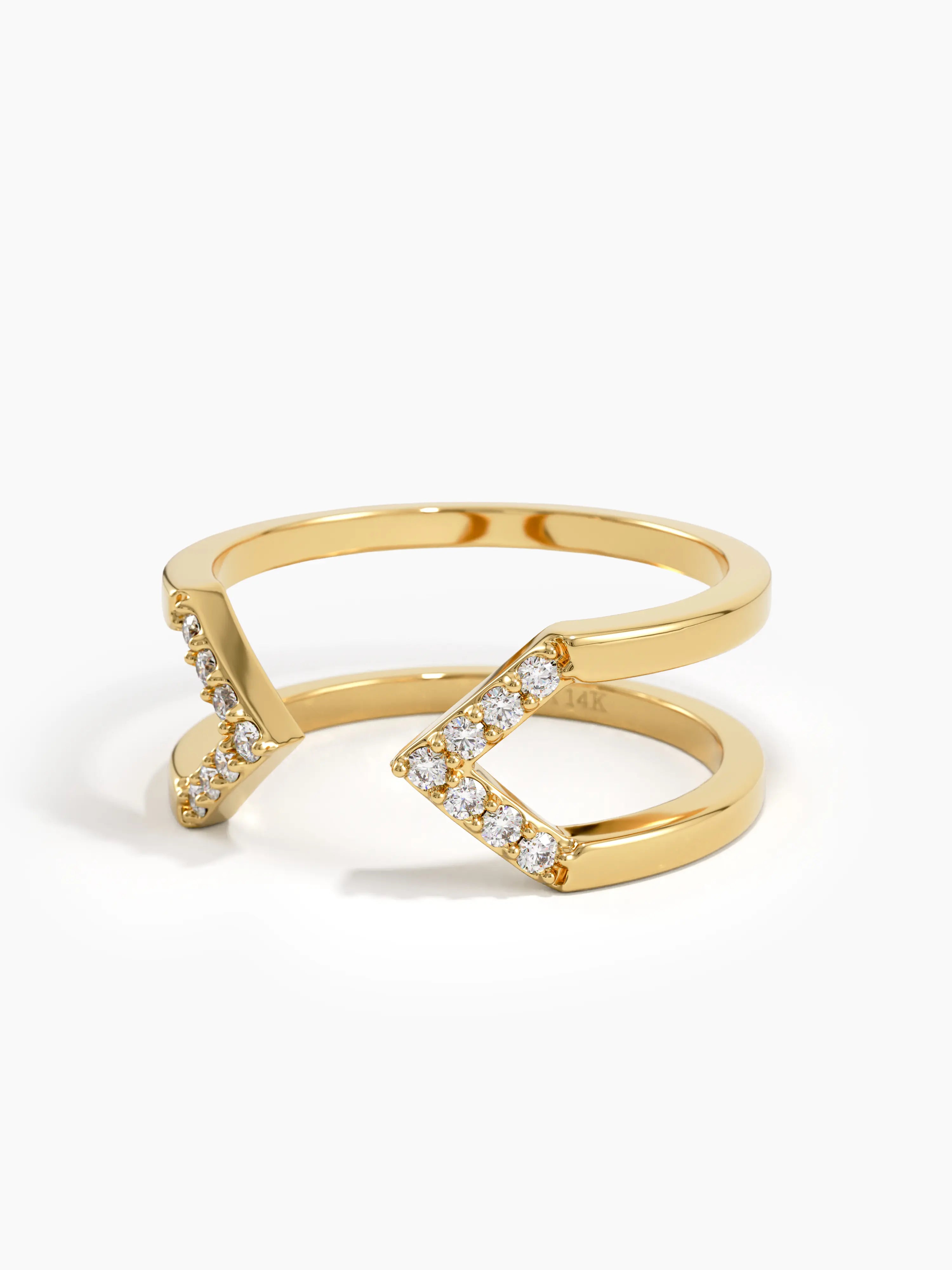 Open Arrow Statement Ring, solid gold ring, view 4 | DiaFifth