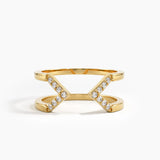 Open Arrow Statement Ring, solid gold ring | DiaFifth