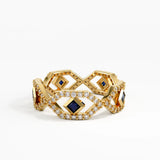 Geometric Sapphire Ring, solid gold ring, view 8 | DiaFifth
