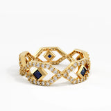 Geometric Sapphire Ring, solid gold ring, view 4 | DiaFifth