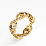 Geometric Sapphire Ring, solid gold ring, view 5 | DiaFifth