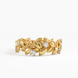 Laurel Leaf Wedding Ring, solid gold ring | DiaFifth