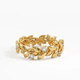 Laurel Leaf Wedding Ring, solid gold ring, view 8 | DiaFifth