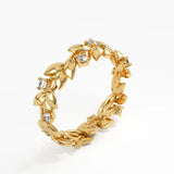 Laurel Leaf Wedding Ring, solid gold ring, view 5 | DiaFifth