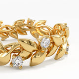 Laurel Leaf Wedding Ring, solid gold ring, view 2 | DiaFifth