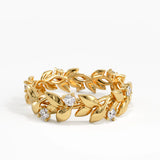 Laurel Leaf Wedding Ring, solid gold ring, view 4 | DiaFifth