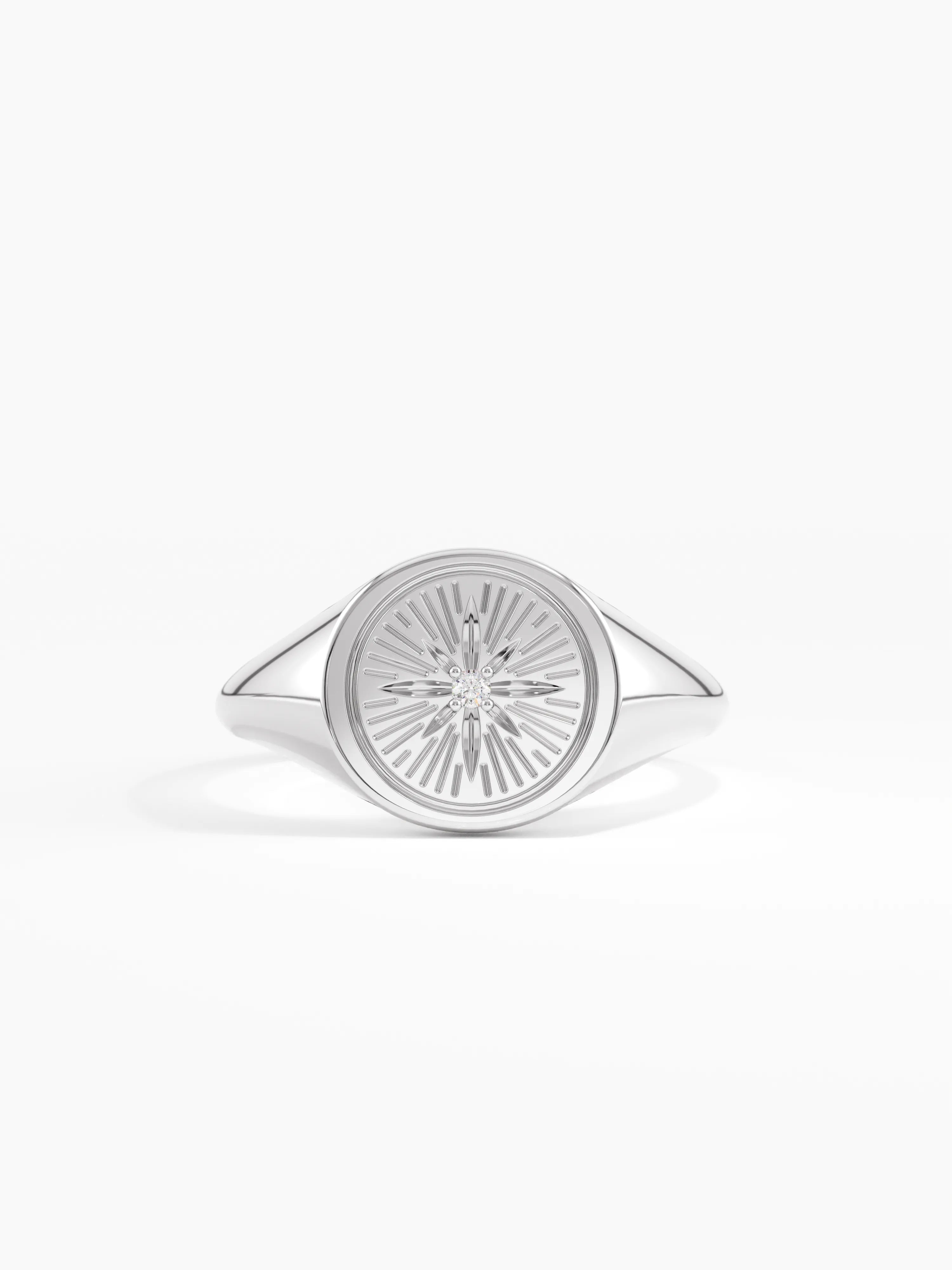 Compass Signet Ring, solid gold ring, view 7 | DiaFifth