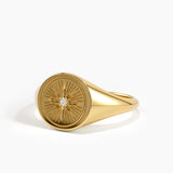 Compass Signet Ring, solid gold ring, view 5 | DiaFifth