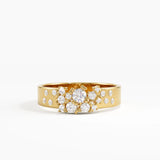 Cluster Wedding Band, solid gold ring | DiaFifth