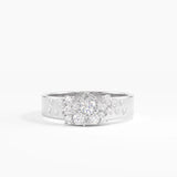Cluster Wedding Band, solid gold ring, view 7 | DiaFifth