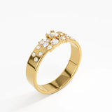Cluster Wedding Band, solid gold ring, view 5 | DiaFifth