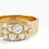 Cluster Wedding Band, solid gold ring, view 2 | DiaFifth