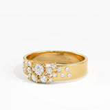 Cluster Wedding Band, solid gold ring, view 8 | DiaFifth