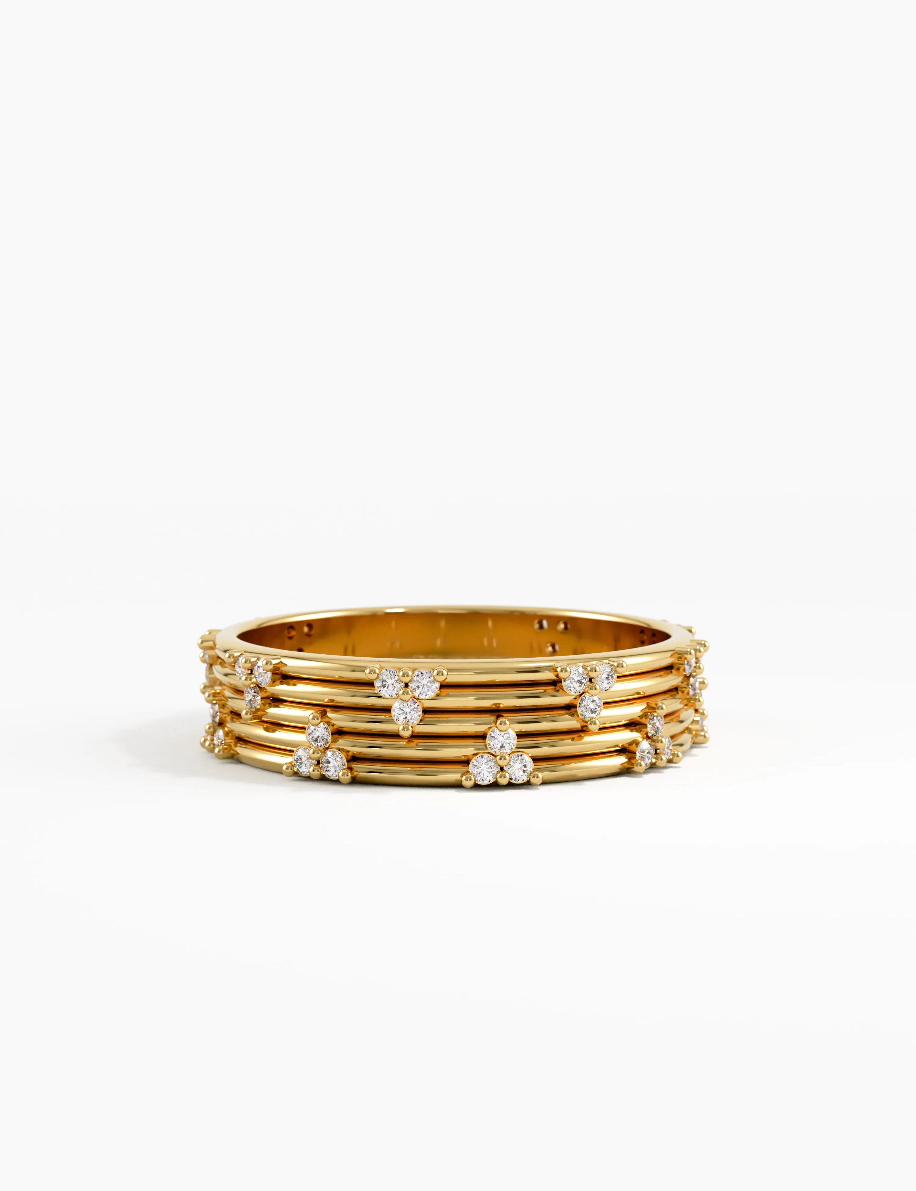 Lines Wedding Band, solid gold ring | DiaFifth