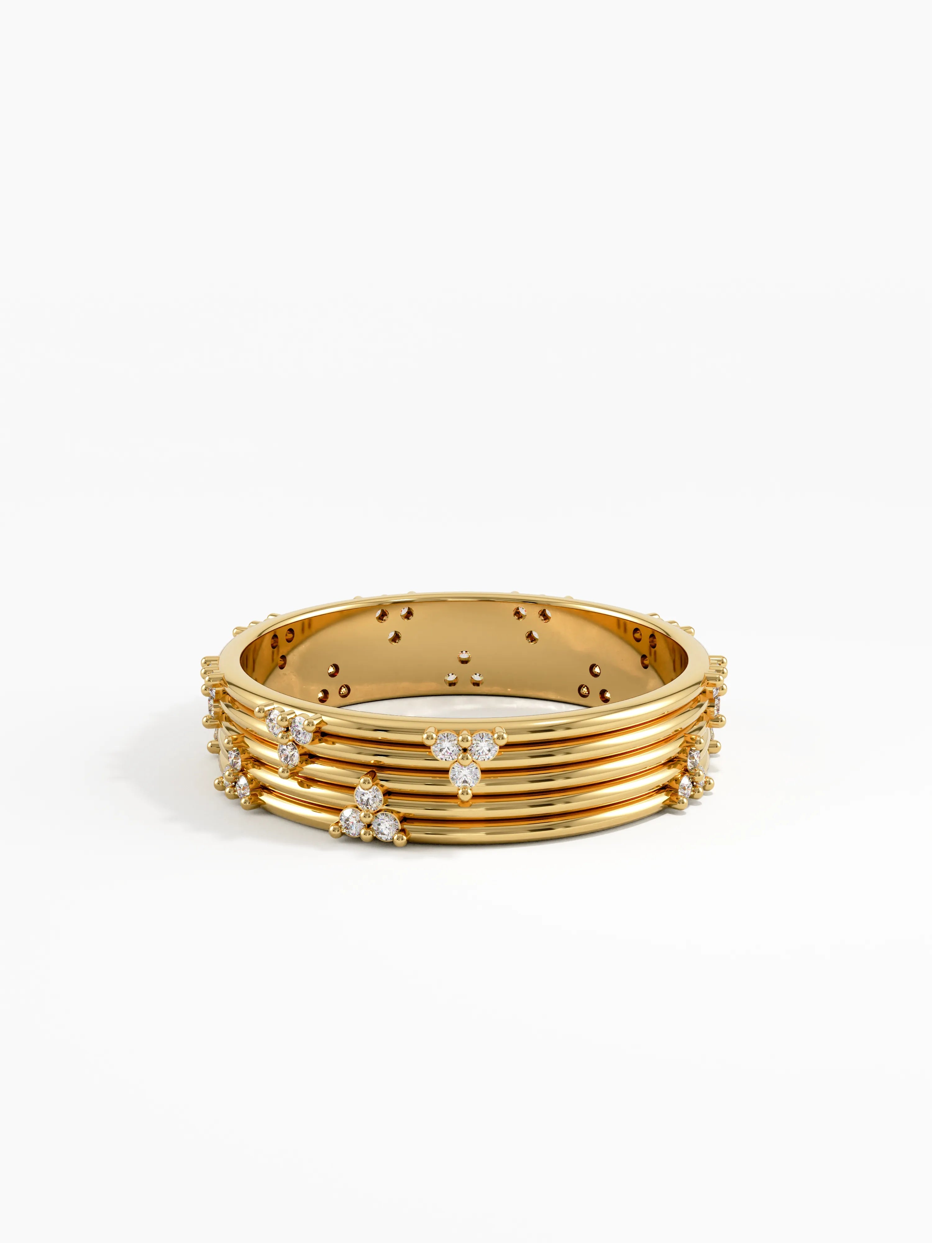 Lines Wedding Band, solid gold ring, view 8 | DiaFifth