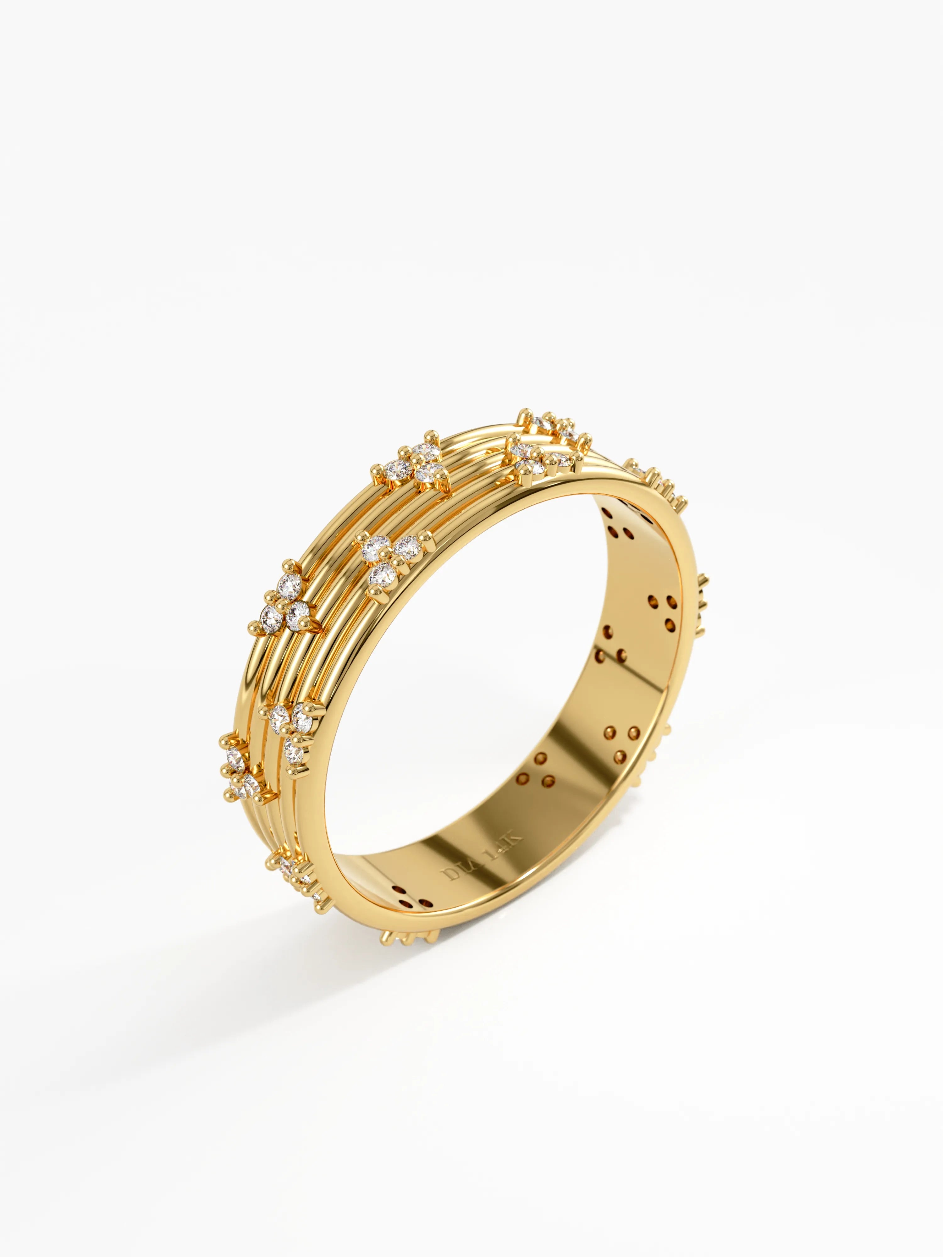 Lines Wedding Band, solid gold ring, view 5 | DiaFifth