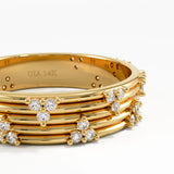 Lines Wedding Band, solid gold ring, view 2 | DiaFifth