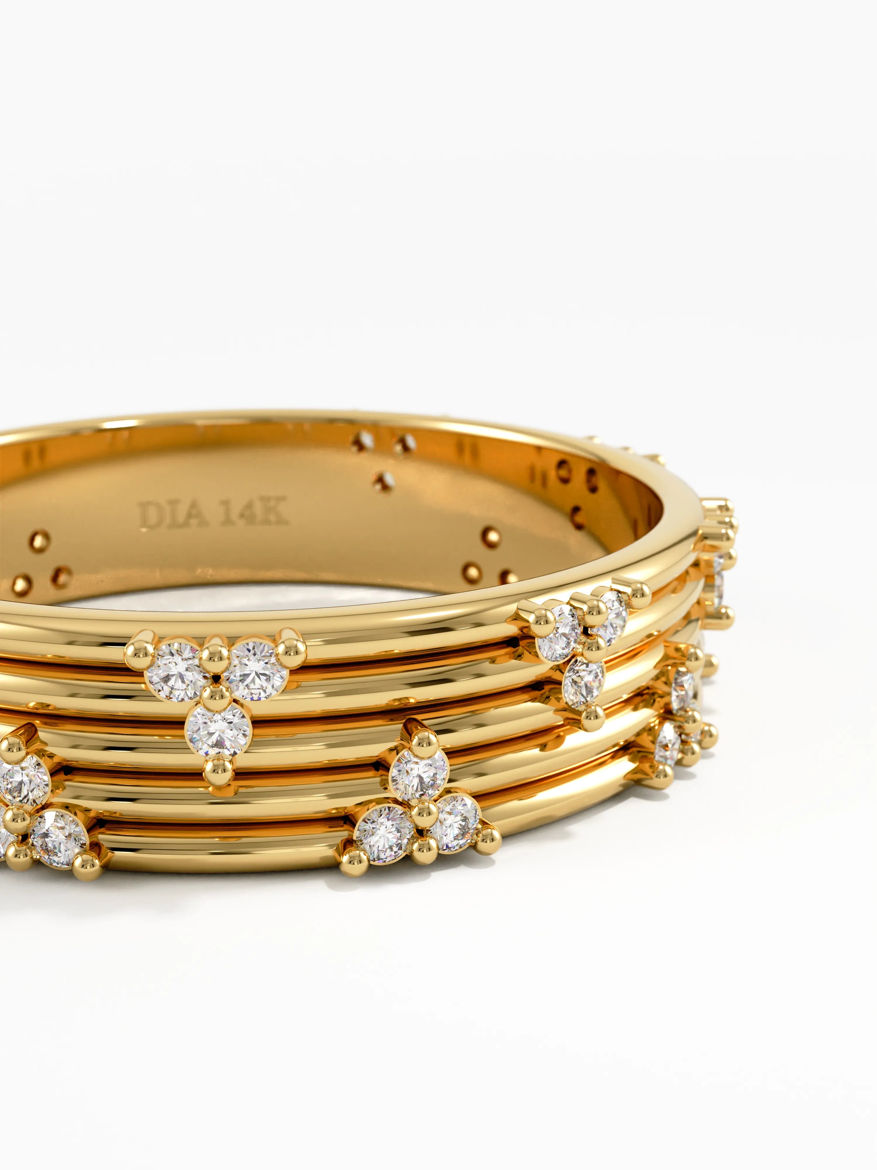 Lines Wedding Band, solid gold ring, view 2 | DiaFifth