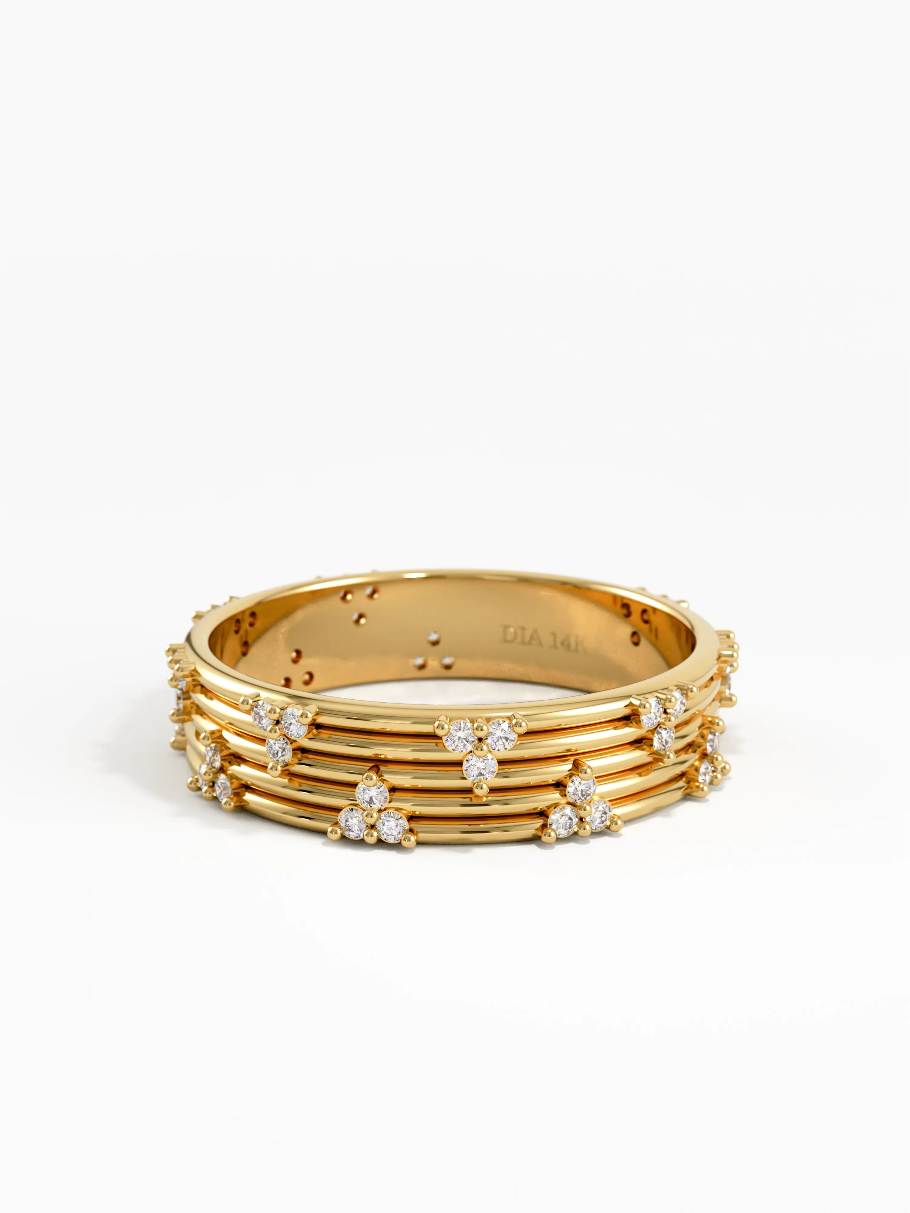 Lines Wedding Band, solid gold ring, view 4 | DiaFifth