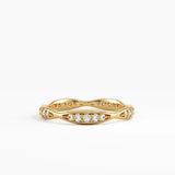 Wavy Wedding Ring, solid gold ring | DiaFifth