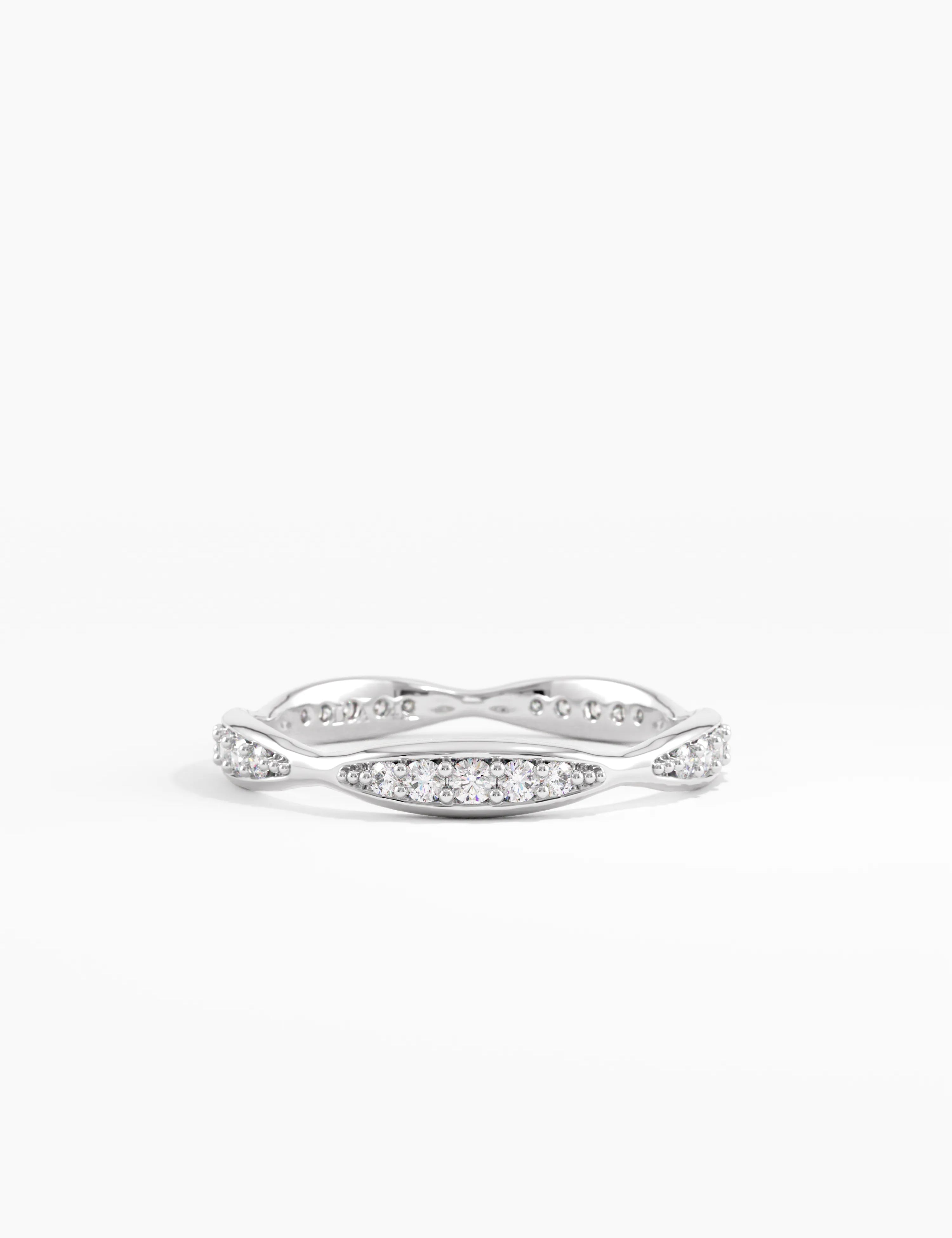 Wavy Wedding Ring, solid gold ring, view 7 | DiaFifth