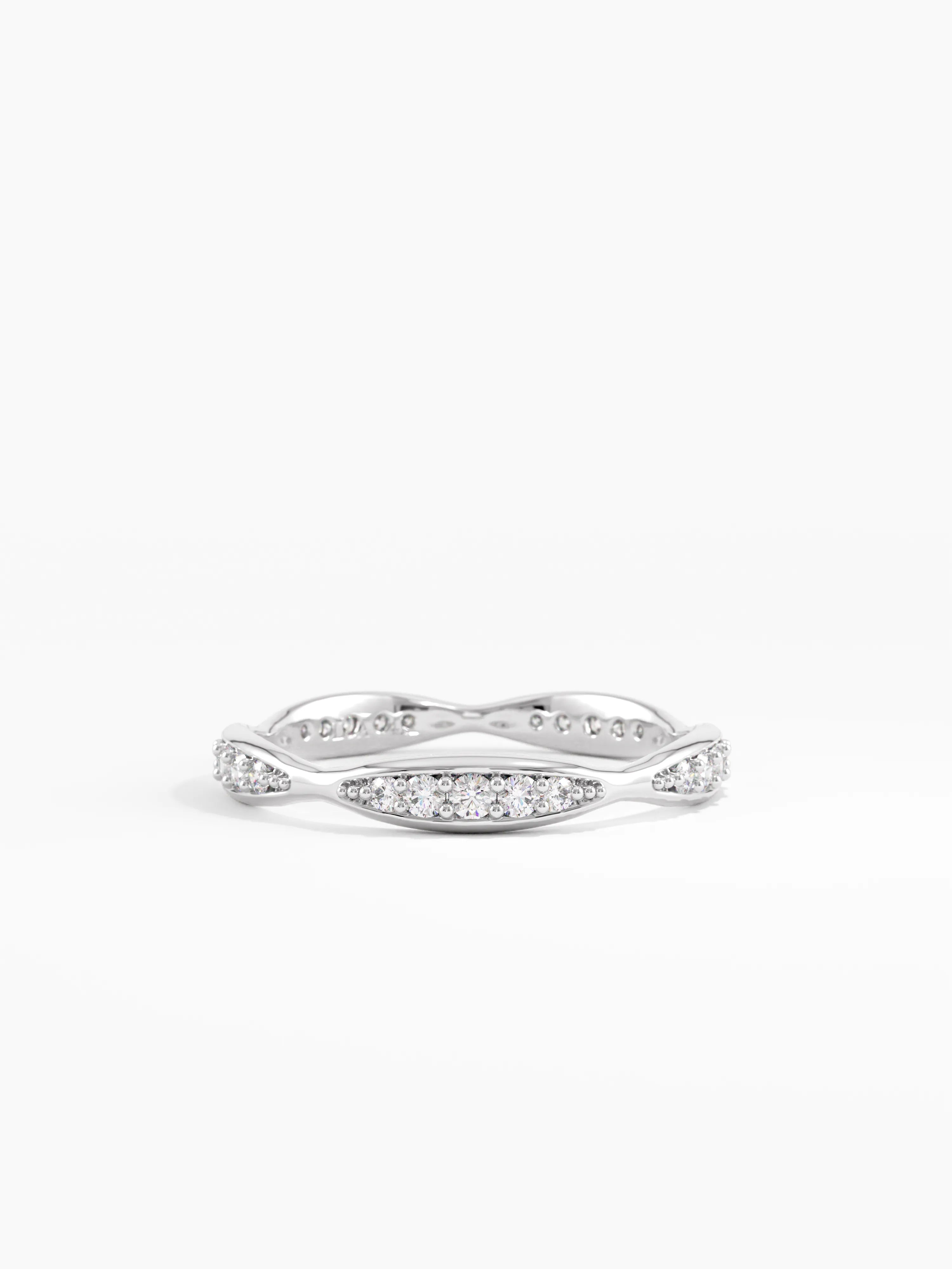 Wavy Wedding Ring, solid gold ring, view 7 | DiaFifth