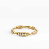 Wavy Wedding Ring, solid gold ring, view 8 | DiaFifth