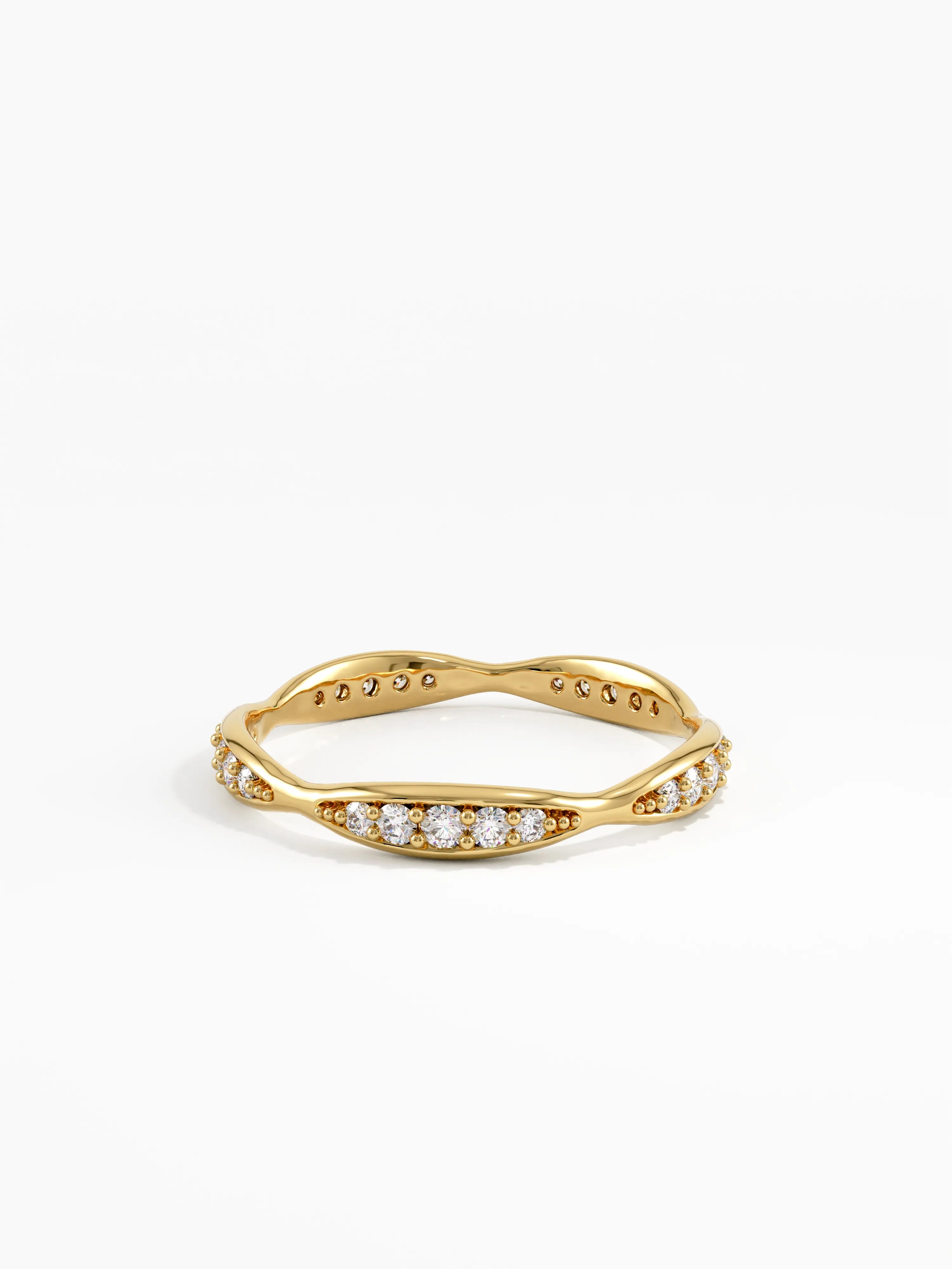 Wavy Wedding Ring, solid gold ring, view 8 | DiaFifth