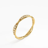 Wavy Wedding Ring, solid gold ring, view 5 | DiaFifth